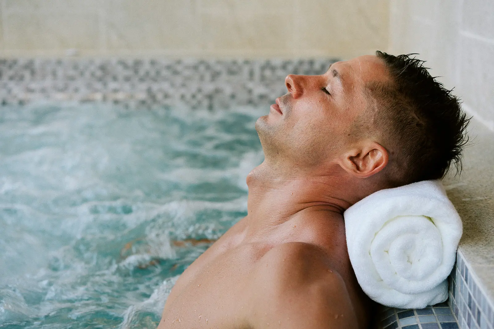 Relaxing in the jet spa pool